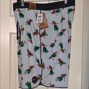 💙VANS BOARDSHORT MIXED SCALLOP WH SWIM SHORTS NEW